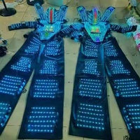 FUNTOYS Hot LED Robot Stilt Performance Costumes LED Robot Cosplay Haute Qualité Costume Salle De Bal Performance Lumineux Vêtements