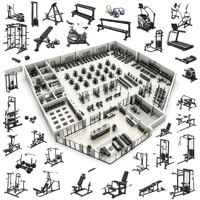 Ensemble complet d'équipements de gym LISGLO en acier de haute qualité, machine d'entraînement de force pour les bras, les triceps, les jambes, les exercices musculaires, usage commercial