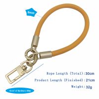 Tali Gantungan Poliester Bahan PU Lembut Diameter 8mm Tali Pergelangan Tangan Pengait Logam Aksesoris Perangkat Keras Berkualitas Tinggi Tahan Lama untuk Ponsel dan Kunci