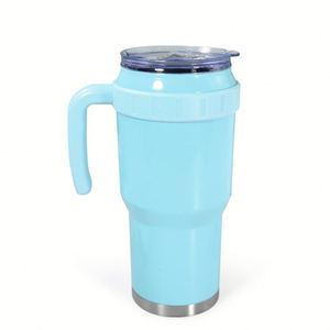 Vente en gros de tasses à café en acier inoxydable de 40 oz, à double paroi, isolées sous vide, avec poignée et couvercle anti-fuite - Product Image 3