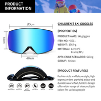 Lunettes de ski pour enfants, miroir magnétique, protection UV400, verres polarisés confortables, lunettes de snowboard et de ski pour enfants, logo personnalisé