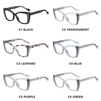 MS WR87300 Lunettes de vue pour femmes avec design délicat incrusté de diamants, anti-lumière bleue, monture de lunettes optiques œil-de-chat avec logo personnalisé