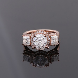 Fine Jewelry Rings 8mm 2 Carat Round Cut <b>Moissanite</b> Ring <b>Loose</b> Diamonds Natural VVS <b>Moissanite</b> 14k Gold Ring - Product Image 6