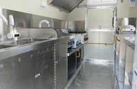 SANSHELL FS360 Remorque de restauration rapide en acier inoxydable, camion de vente ambulante, cuisine mobile, burgers, pizzas, glaces