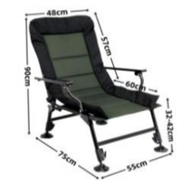 Chaise de pêche pliable extra large de style européen personnalisée avec dossier inclinable pour le camping en plein air
