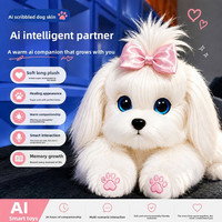 Jouet en peluche intelligent AI Scruffy Dog en coton PP, avec fonction de clonage vocal en 80 langues, compagnon émotionnel et réconfortant, idéal pour les cadeaux d'anniversaire, jouet pour chien en stock