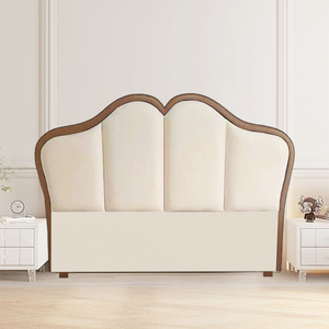 Upholstered Bed Headboard French Retro Petal Style Leather Simple Modern Design For Master Bedroom Double Bed - Product Image 2