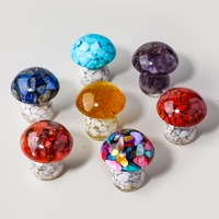 Statue Champignon Orgone en Résine avec Copeaux de Cristal Naturel Mélangés (Améthyste, Quartz Rose) – Figurine de Guérison pour Cadeau (Vente en Gros)