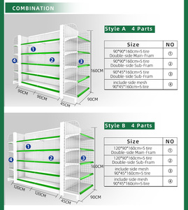 Scaffale degli scaffali degli scaffali del supermercato dell'esposizione del metallo della drogheria dell'alimento resistente su misura all'ingrosso della fabbrica per il negozio al dettaglio - Product Image 4