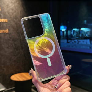 Coque de téléphone tendance avec placage de couleur brillant pour Motorola G Powet 5G, TPU PC, motif plume, coque arrière magnétique pour téléphone portable - Product Image 5