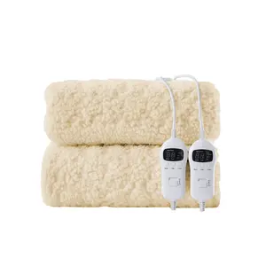 Couverture chauffante électrique en laine lavable simple/double 220v pour l'hiver