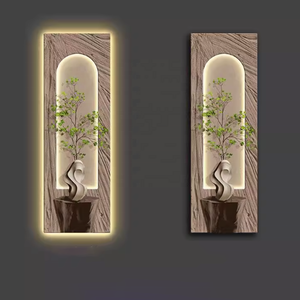 Salon moderne luxueux cristal porcelaine peinture décorative décor à la maison lumière LED haut de gamme mur Art porche peinture suspendue - Product Image 4