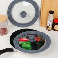 Couvercle de remplacement universel en silicone pour casseroles de 10 \ "11 \" 12 \ "de diamètre Couvercle en verre trempé en fonte