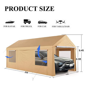 Abri de bateau d'extérieur 10x20 pieds, tente de fête, abri d'auto robuste, auvent de voiture étanche, Garages portables - Product Image 4