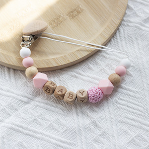 Chaîne de sucette en bois de hêtre anti-chute de style nordique INS, produits pour bébés et nourrissons pour le commerce extérieur Amazon - Product Image 3