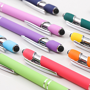Promotional Cheapest Metal Ballpoint Stylus Cheap Ball <b>Pen</b> with Custom Logo Soft Rubber Touch Screens for Printing Laser - Product Image 3