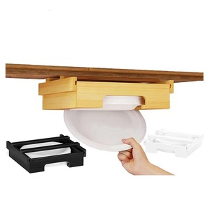 9-inch Bamboo and Wood Kitchen Hanging Disposable Paper <b>Plate</b> Dispenser, Cake <b>Plate</b> Storage <b>Rack</b>, Solid Wood Cabinet Bracket - Product Image 2
