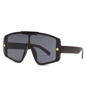 Luxury Women Square Sunglasses Oversized Original Brand Design One Piece Sun Glasses Men Fashion Travel Beach Shades Eyewear