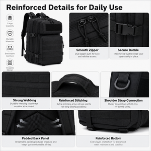 Low MOQ 900D Oxford Tactical <strong>Backpack</strong> 45L Molle Pouch Assault Pack Camping Tactical <strong>Backpack</strong> Bag OEM Hiking <strong>Backpack</strong> - Product Image 4