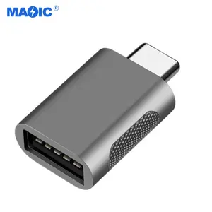 金属USB 3.1 C型至USB 3.0适配器USB C到A公对母，用于S8 S8 + S9 OTG C型至USB转换器