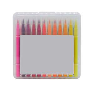 Boîte en plastique contenant 24 couleurs de feutres à pointe pinceau pour aquarelle - Product Image 1