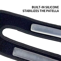 Genouillère en silicone intégrée avec protection contre les chocs et soulagement de la pression pour un soutien stable, idéale pour la course à pied, le jogging, le basketball et l'entraînement.