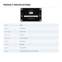 Module de commande de moteur DC à quatre canaux, contrôle de vitesse PWM, carte de freinage avant/arrière pour voiture robot 4WD Arduino