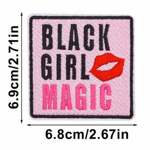 Iron on Embroidery Cartoon Black Girl Magic <b>Patch</b> for Clothes <b>Backpack</b> Decoration - Product Image 4