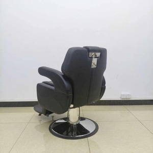 Fauteuil de Barbier Hydraulique Vintage Noir Européen Inclinable, Chaise de Coiffure Pivotante à 360 Degrés, Réglable en Hauteur, en Cuir - Product Image 2