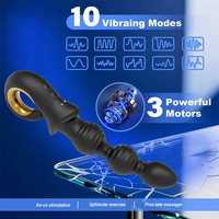 Vibrateur anal télescopique électrique, masseur de prostate, plug anal, stimulateur vaginal et clitoridien, 100% étanche, silicone, jouet sexuel pour adultes