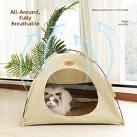 Tente de couchage pour chat respirante et imperméable, semi-fermée, pour les quatre saisons, avec coussin amovible et lavable