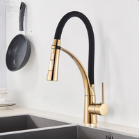 Robinet de cuisine avec pulvérisateur à arc élevé poignée unique un trou en laiton pour ferme camping-car blanchisserie Rv Bar évier Grifos De Cocina