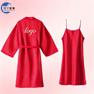 Accappatoio da Spa con Cintura e Logo Personalizzato, Vestaglia da Damigella per Matrimoni, Peignoir Kimono in Raso, Mantelle e Abiti da <span class=keywords><strong>Donna</strong></span>, per Barbieri e Parrucchieri - Product Image 1
