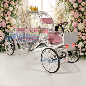 XCEGO Henan Chariots de transport électriques spéciaux pour touristes, type carrosse à chevaux, pour visites de châteaux, à vendre, modèle Carrosse de Cendrillon - Product Image 1