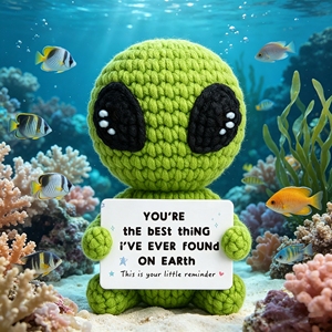Muñeco de Ganchillo de Hilo Verde Único con Diseño de <span class=keywords><strong>Extraterrestre</strong></span>, Hecho a Mano, Precio de Fábrica, Personalizado para Fans de Extraterrestres - Product Image 4