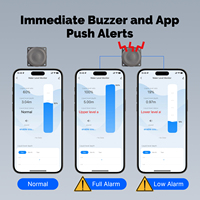 Capteur de niveau de liquide intelligent WiFi MOES Tuya à ultrasons, moniteur de réservoir d'eau avec notification d'alarme en temps réel, détecteur à distance via l'application