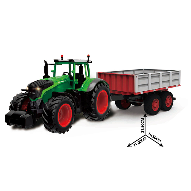1:16 Truck 2.4G Remote Control Controller and Container Transporting Carrier Farmer's Dump Truck Trailer Rc Kids Toys