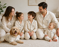 Ensemble de pyjamas de Noël pour la famille, manches longues, imprimé couleur, personnalisable, disponible en modal, bambou, texture lyocell