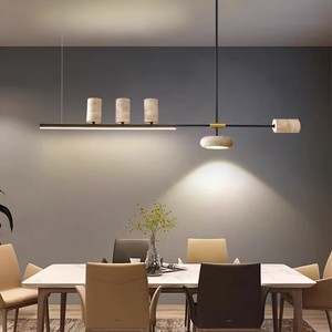 Comptoir de bar de restaurant en fer forgé de haute qualité, de conception longue et élégante, <span class=keywords><strong>avec</strong></span> <span class=keywords><strong>caisse</strong></span> enregistreuse et lampe suspendue en pierre de grotte jaune. - Product Image 4