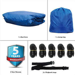 Housse de bateau en PVC imperméable 210D en forme de V, housse de protection pour bateau rapide bleu, housse de protection pour bateau/yacht - Product Image 4