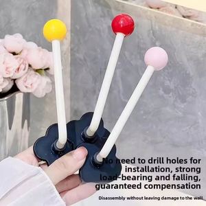 Bathroom <b>Kitchen</b> Wall Hanging <b>Rack</b> Foldable Hooks Multifunctional Plastic <b>Storage</b> for Headbands Hair Accessories Tools Wardrobe - Product Image 2
