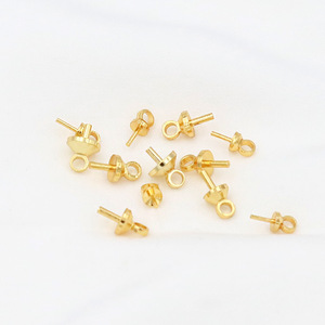 Colgante de Perla de Plata en Espiral con Ojo de Perla y Pin de Ojo, Chapado en Oro de 14K, Diseño de Ojo de Ocho, para Bricolaje, con Medio Agujero B26 - Product Image 2