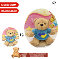 Teddy ISLAND, autorisation mondiale, ours en peluche doux, pull en tricot rouge à flocons de neige, logo personnalisé