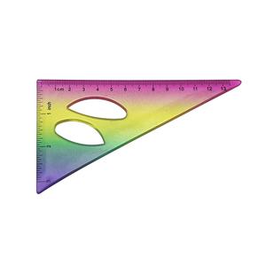 Ensemble de 3 règles géométriques en plastique souple, dégradé de couleurs, 20 cm (8 pouces), règle droite, règle triangulaire, rapporteur, règle de sécurité pour la géométrie et les mathématiques - Product Image 4