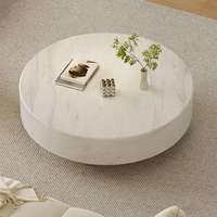 Schwarzer Luxuriöser Couchtisch Hochwertiger Moderner Runder Marmor-Couchtisch Großhandel Italienisches Wohnzimmer-Couchtisch-Set