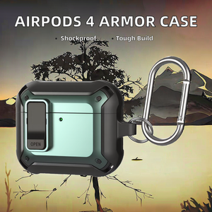 Armure robuste <span class=keywords><strong>de</strong></span> <span class=keywords><strong>protection</strong></span> durable à double couche conçue pour <span class=keywords><strong>Airpods</strong></span> <span class=keywords><strong>2</strong></span> 3 4ème génération étui <span class=keywords><strong>de</strong></span> <span class=keywords><strong>protection</strong></span> porte-clés en matériau TPU - Product Image 2