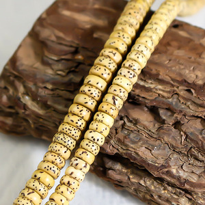 Perles bouddhistes en graines de Bodhi de Hainan, 108 perles, 6-7 mm, coupe droite, jaune gras de poulet, bracelet en perles de bois, bijoux - Product Image 2