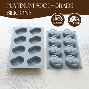 Moule à gâteau en silicone SILIKOLOVE personnalisable en usine, 8 cavités en forme de lapin, antiadhésif LFGB, facile à démouler, sans BPA, pour mousse et pâtisserie - Product Image 2