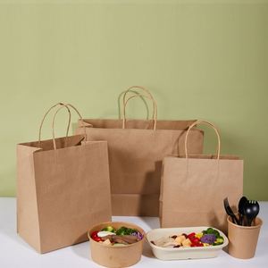 Bolsas de Papel Kraft Marrón y Blanco Reciclado, Duraderas y de Buena Calidad, para Empaque de Productos, con Diseño Personalizado - Product Image 4