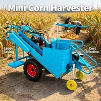 Mini-récolteuse de maïs diesel, machine à cueillir le maïs guidée à la main, équipement de récolte de maïs autotracté, décortiqueuse de maïs agricole
